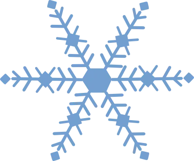 Light Blue Six-Point Snowflake Graphic