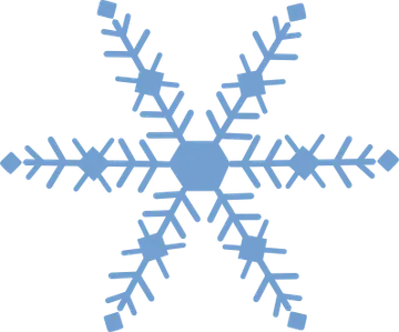 Light Blue Six-Point Snowflake Graphic