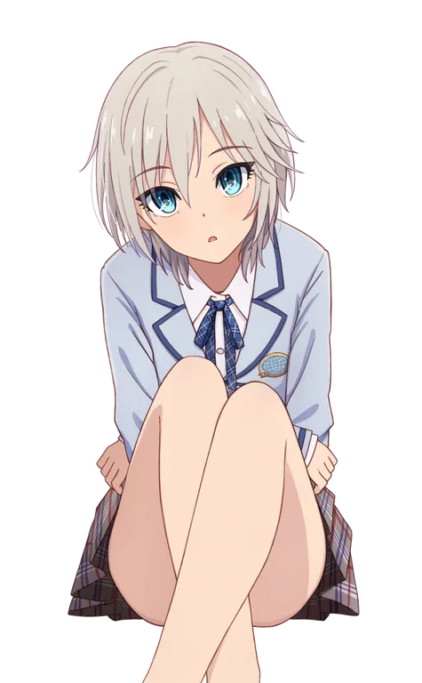 Anime Schoolgirl in Blue Blazer