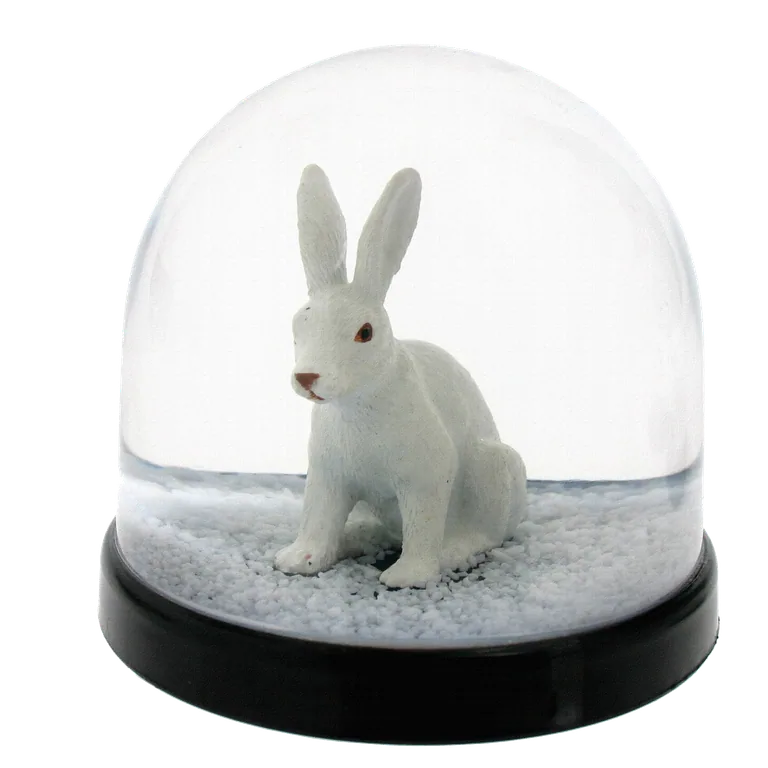 White Rabbit Figurine in a Snow Globe