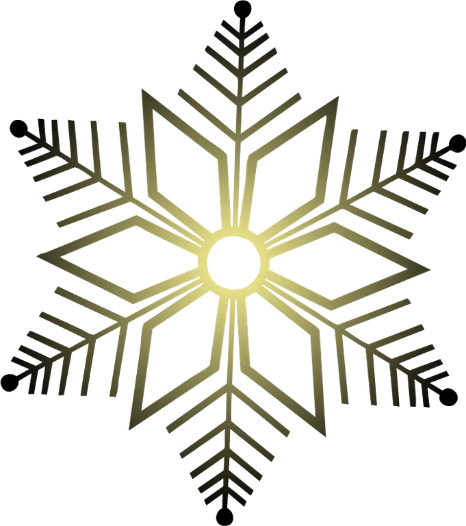 Gold and Black Six-Point Snowflake