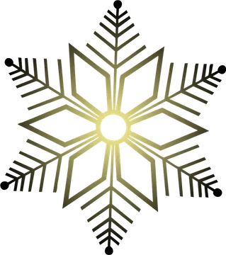 Gold and Black Six-Point Snowflake