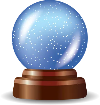 Blue Crystal Ball with Snowy Sparkles