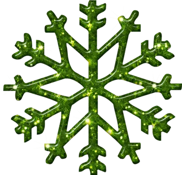 Glittering Green Snowflake Graphic