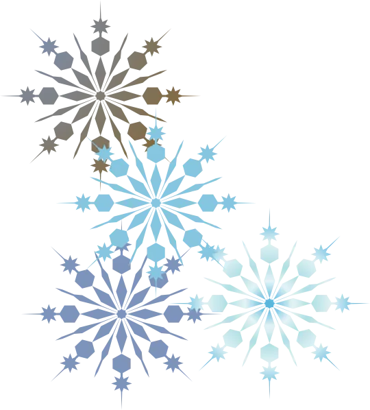 Four Geometric Snowflake Ornaments