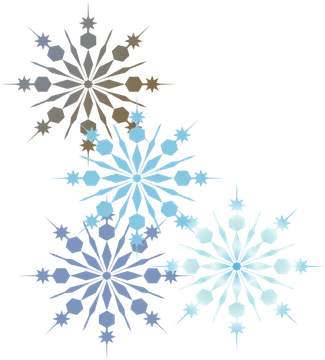 Four Geometric Snowflake Ornaments