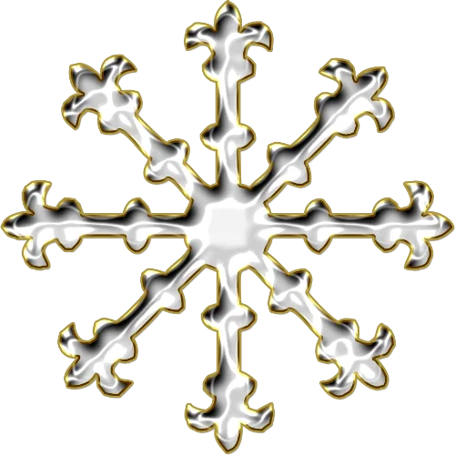 Ornate Silver and Gold Snowflake