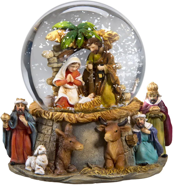 Nativity Scene Snow Globe with Three Kings