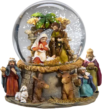 Nativity Scene Snow Globe with Three Kings