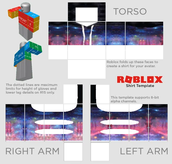 Roblox Avatar Shirt Template with Galaxy Print