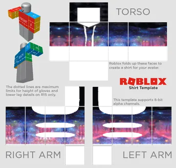Roblox Avatar Shirt Template with Galaxy Print