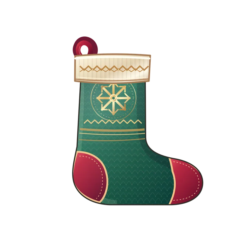 Green and Red Christmas Stocking Illustration