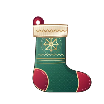 Green and Red Christmas Stocking Illustration