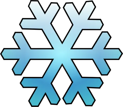 Blue Gradient Snowflake with Black Outline