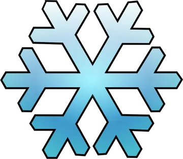 Blue Gradient Snowflake with Black Outline