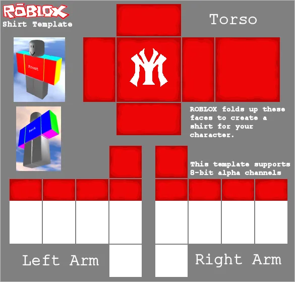 Roblox Red Shirt Template Texture