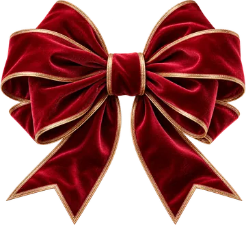 Red Velvet Bow with Gold Trim
