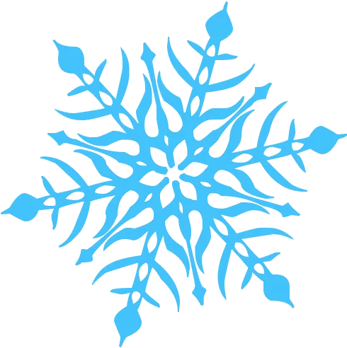 Blue Snowflake Botanical Silhouette