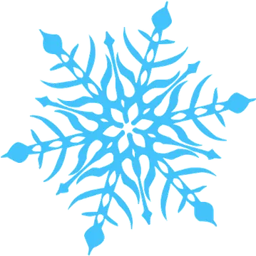 Blue Snowflake Botanical Silhouette