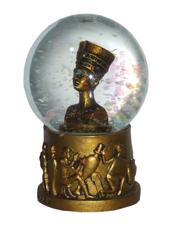 Nefertiti Snow Globe with Gold Base