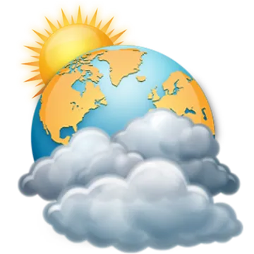 Earth, Sun and Clouds Weather Illustration