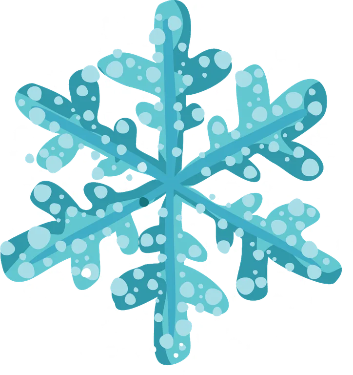 Turquoise Snowflake with Pale Blue Dots