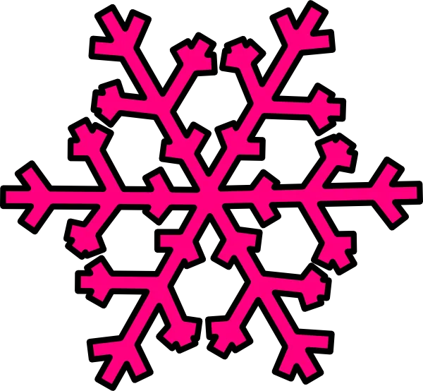 Bright Pink Snowflake Illustration
