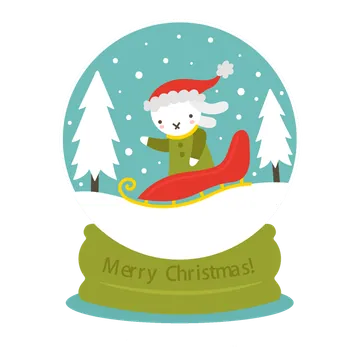 Christmas Snow Globe with Santa and Sleigh