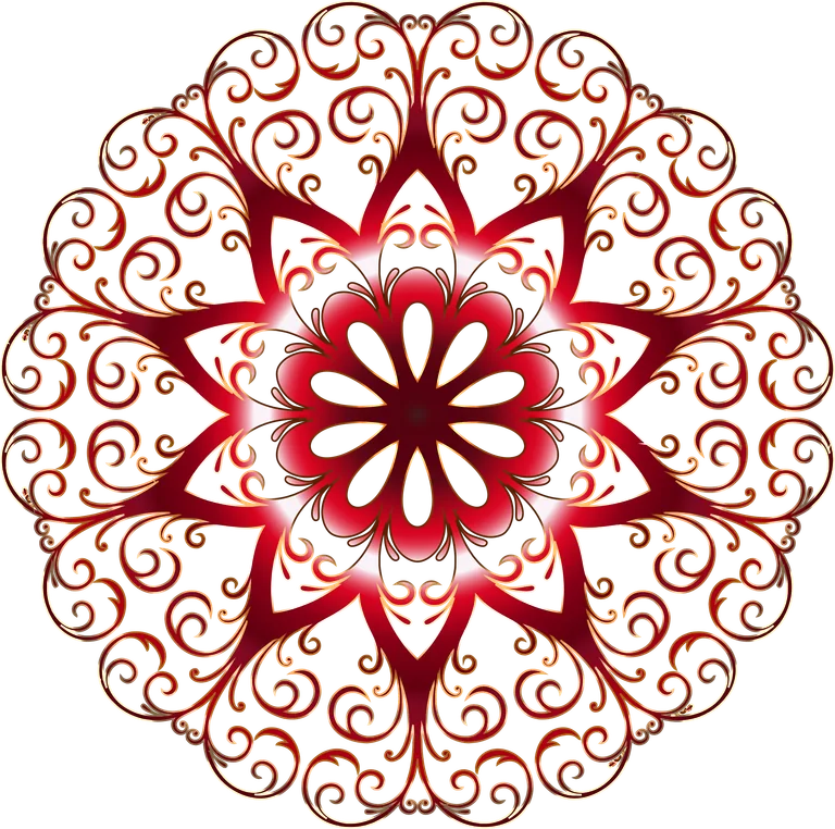 Red and Gold Ornate Floral Mandala