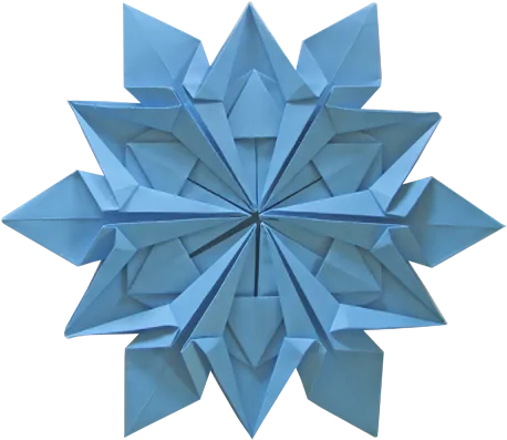 Blue Geometric Origami Star