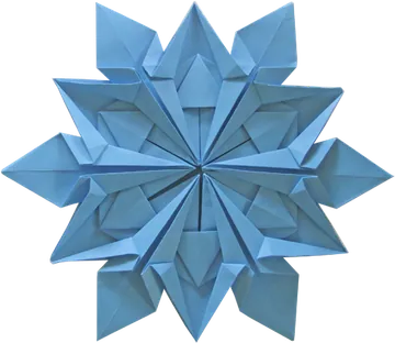Blue Geometric Origami Star