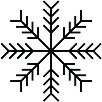 Símbolo geométrico negro de copo de nieve