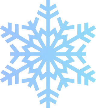 Light Blue Six-Point Snowflake Graphic