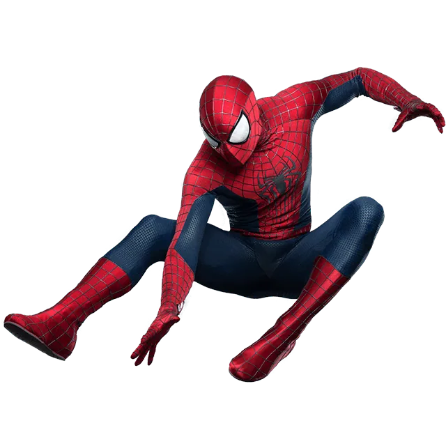 Spider-Man en position accroupie dynamique