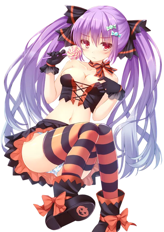 Purple-Haired Anime Girl with Lollipop