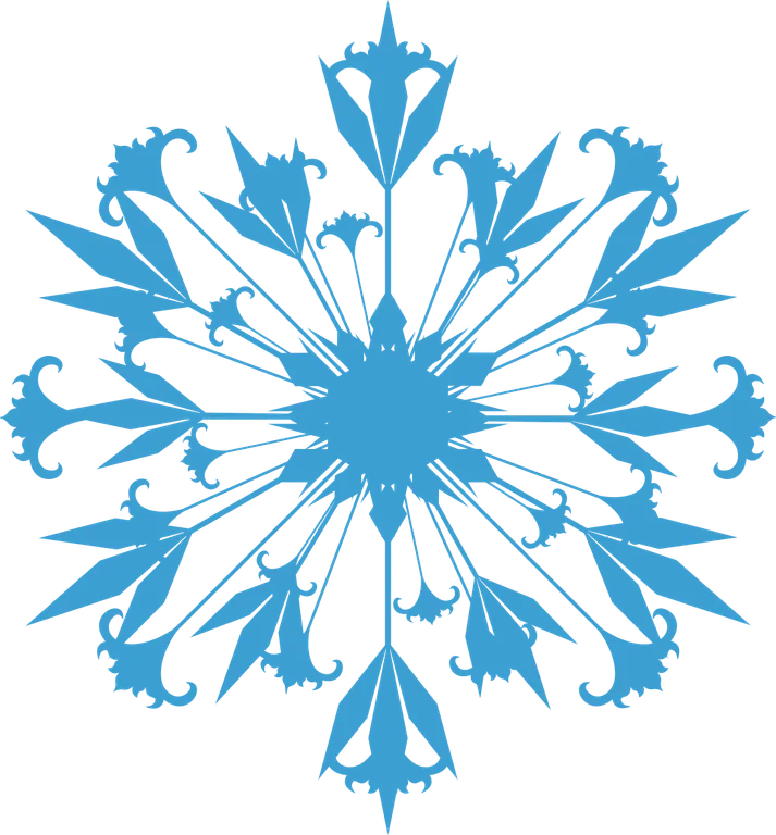 Blue Radial Snowflake Ornament