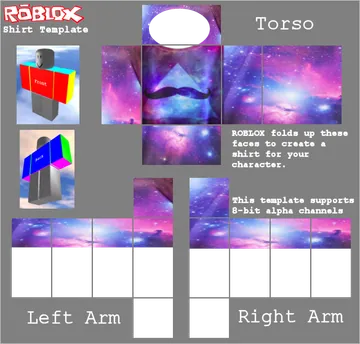 Roblox Shirt Template with Galaxy Torso