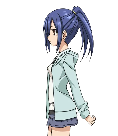 Anime Girl with Blue Ponytail
