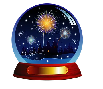 Fireworks Snow Globe at Night