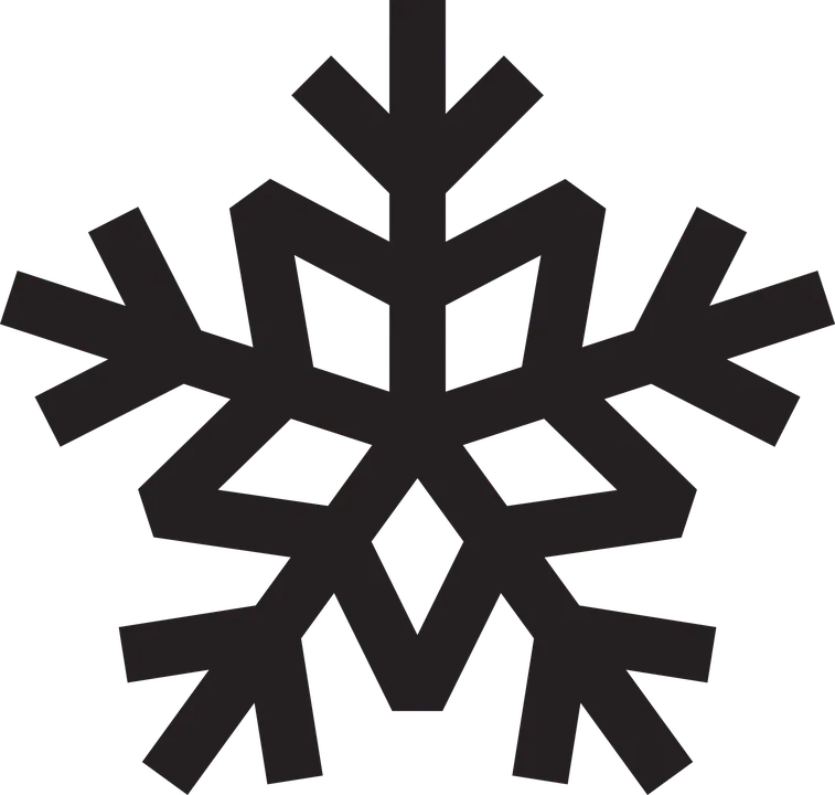 Símbolo geométrico negro de copo de nieve