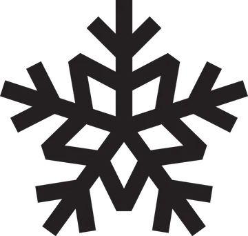 Símbolo geométrico negro de copo de nieve